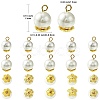 50Pcs 5 Styles Grade A Rainbow Plated Shell Pearl Round Charms FIND-CJ0001-48-2