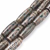 Natural Agate Tibetan Style 3-Eye dZi Beads Strands TDZI-K001-01R-1