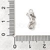 Marine Animal Theme Platinum  Brass Micro Pave Clear Cubic Zirconia Pendants KK-U031-01P-02-3