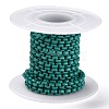 Eco-friendly Spray Painted Handmade Brass Box Chains KK-J276-17-P20-3