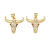 Brass Micro Pave Cubic Zirconia Pendants KK-F919-39B-G-1