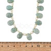 Natural Cultured Freshwater Pearl Rice & Natural Amazonite Teardrop Beaded Necklaces NJEW-JN06434-4
