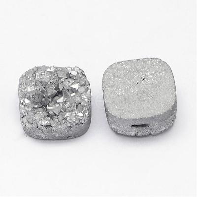 Electroplated Natural Druzy Quartz Crystal Beads G-G888-05E-1