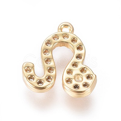 Golden Plated Brass Micro Pave Cubic Zirconia Charms ZIRC-L075-51L-1