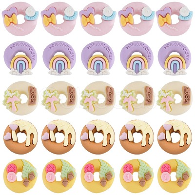 SUNNYCLUE 50Pcs 5 Styles Opaque Resin Imitation Food Cabochons RESI-SC0002-94-1