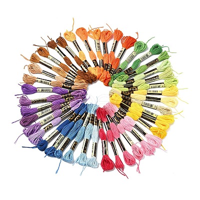 6Bundles 6 Colors Polyester Embroidery Floss OCOR-YW0001-24D-1