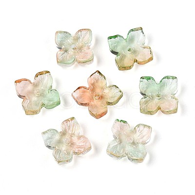 Baking Paint Transparent Glass Bead Caps DGLA-N014-04D-1