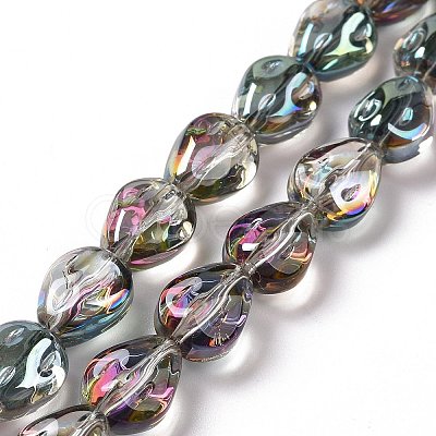 Transparent Electroplate Glass Beads Strands GLAA-C025-02K-1