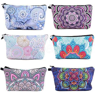 6Pcs 6 Colors Polyester Tarp Zip Cosmetic Pouches ABAG-SZ0001-25-1