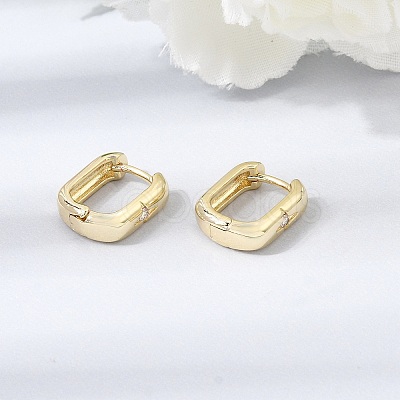 Brass Micro Pave Cubic Zirconia Hoop Earrings KK-CBA5585-09G-1