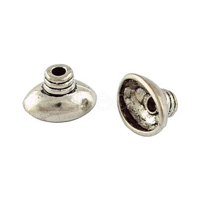 Tibetan Style Alloy Bead Caps TIBEB-00857-AS-RS-1