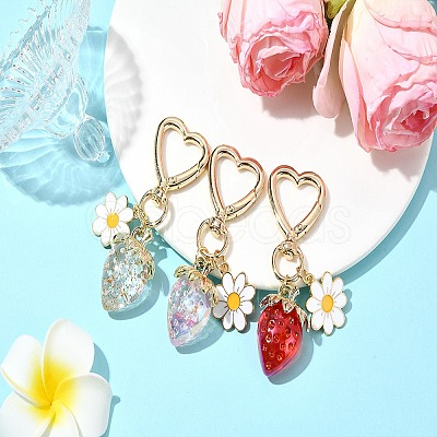 Acrylic Strawberry Pendant Decoration HJEW-SW00120-04-1