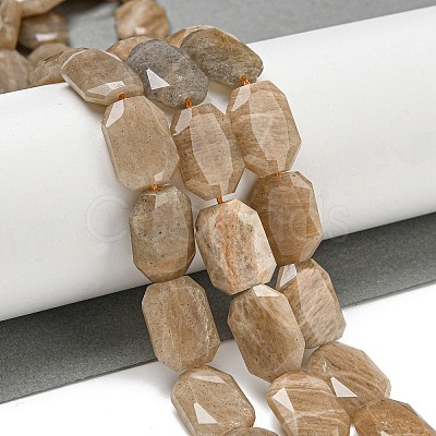 Natural Peach Moonstone Beads Strands G-P544-B04-01-1