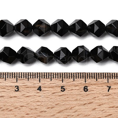 Natural Black Banded Agate/Striped AgateBeads Strands G-Z119-A03-02-1