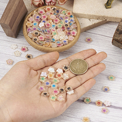 200Pcs 10 Colors Plating Acrylic Cabochons OACR-TA0001-17-1