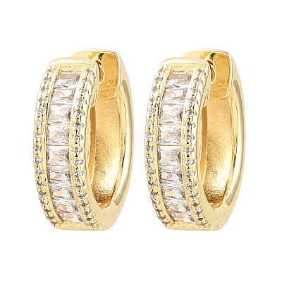 Brass Micro Pave Cubic Zirconia Hoop Earrings KK-CBA8324-06G-01-1