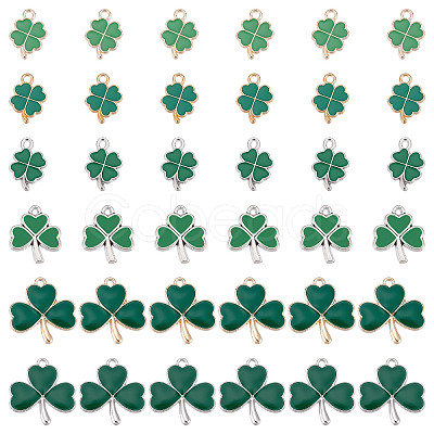 36Pcs 6 Style Alloy Enamel Pendants ENAM-SC0002-88-1