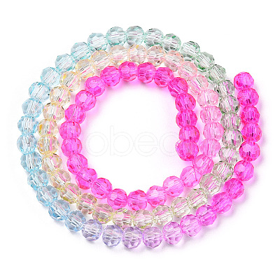 Transparent Glass Beads Strands X-GLAA-E036-07R-1