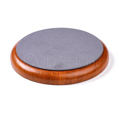 Flat Round Wood Pesentation Jewelry Bracelets Display Tray ODIS-P008-15C-02-1