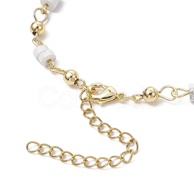 Brass Natural Howlite Link Bracelets for Women BJEW-JB11683-01-1