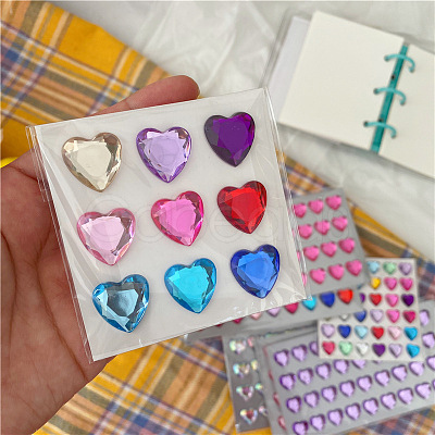 Plastic Rhinestone Self-Adhesive Stickers WG27965-01-1