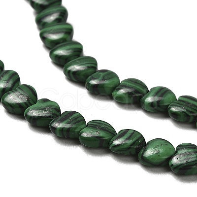 Synthetic Malachite Beads Strands G-P575-C14-6mm-1