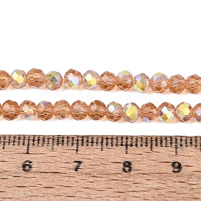 AB Color Plated Transparent Glass Rondelle Beads Strands EGLA-T029-4mm-10E-1