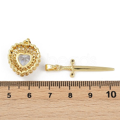Brass Micro Pave Clear Cubic Zirconia Pendants Sets KK-R226-08G-03-1