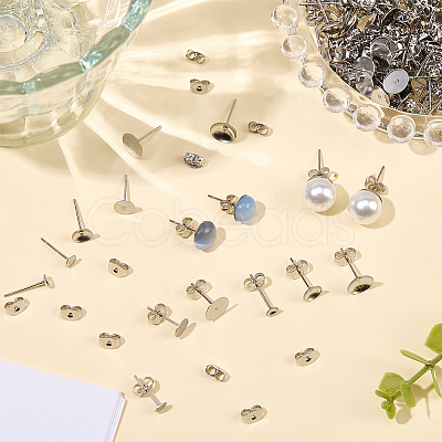 304 Stainless Steel Stud Earring Findings STAS-SP0002-01-1