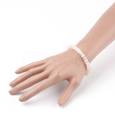 Natural Pink Aventurine Beads Stretch Bracelets BJEW-JB03376-03-1