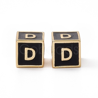 Rack Plating Brass Enamel Beads KK-B060-04G-01D-1
