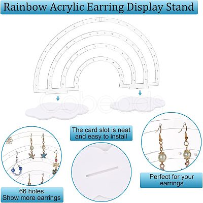 Acrylic Earring Display Stands EDIS-WH0029-11B-1