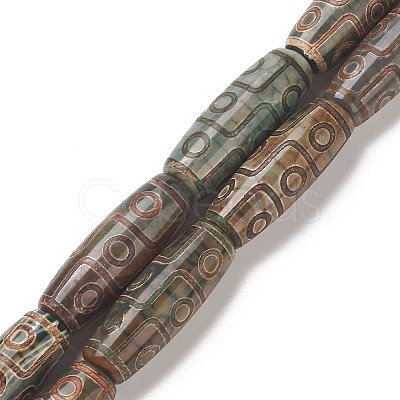 Tibetan Style 9-Eye dZi Beads Strands G-O057-05B-1