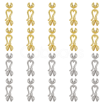 20Pcs 2 Colors Brass Hook and S-Hook Clasps KK-ME0002-92-1