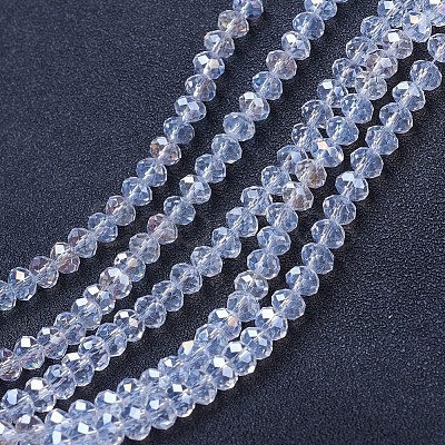 Electroplate Glass Beads Strands X-EGLA-A034-T4mm-B02-1