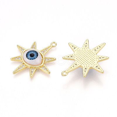 Brass Micro Pave Clear Cubic Zirconia Pendants for Women KK-T070-104-1