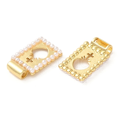 Rack Plating Brass & Acrylic Pearl Pendants X-KK-G488-05A-G-1