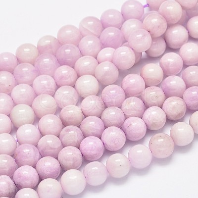 Round Natural Kunzite Beads Strands G-K068-26-10mm-1