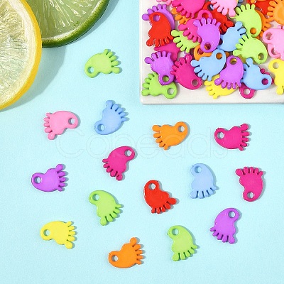 100Pcs Baby Shower Ornaments Acrylic Baby Feet Pendants MACR-YW0004-07-1
