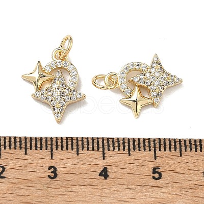 Brass Micro Pave Cubic Zirconia Pendants KK-D235-01G-1
