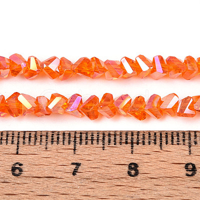 Electroplate Transparent Glass Beads Strands GLAA-N021-4mm-09-1