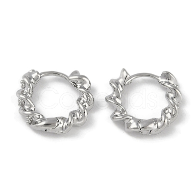 Brass Hoop Earrings EJEW-L292-001P-1