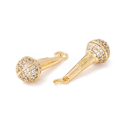 Brass Micro Pave Clear Cubic Zirconia Pendants ZIRC-P098-11G-1