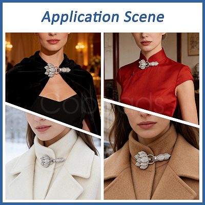 2Pcs Flower Alloy Rhinestone Snap Lock Clasps FIND-FH0018-22B-1