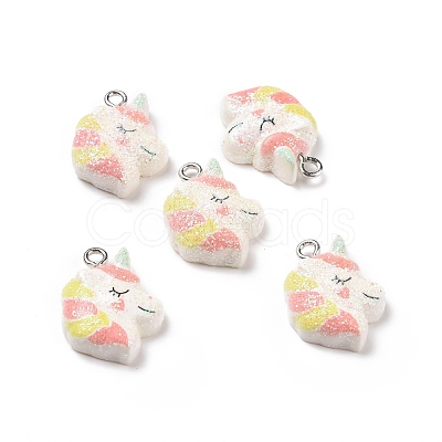 Opaque Resin Pendants RESI-J023-14E-1