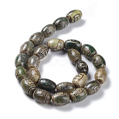 Tibetan Style dZi Beads Strands TDZI-E005-01N-1