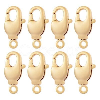 8Pcs Brass Lobster Claw Clasps KK-TA0002-72-1