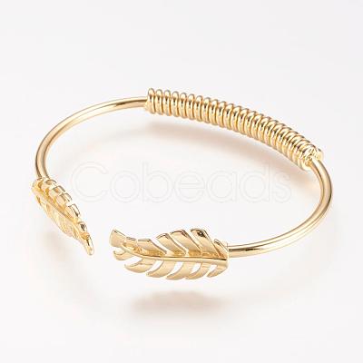 Brass Cuff Bangle BJEW-P168-A14-1