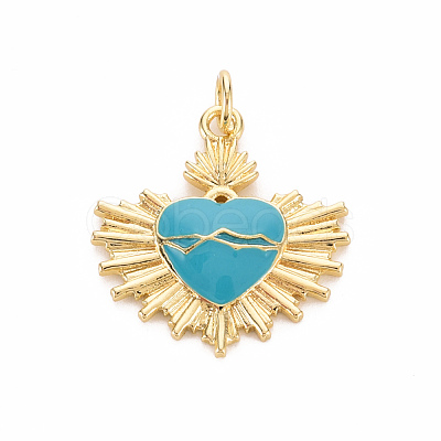 Brass Enamel Pendants KK-S362-042-NR-1