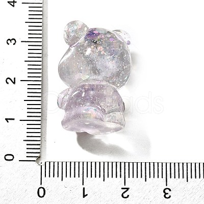 Transparent Resin Little Bear Ornament RESI-S015-01C-1